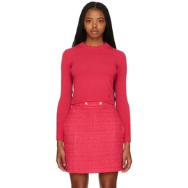 발렌티노 Valentino Pink Cropped Sweater 222476F096000