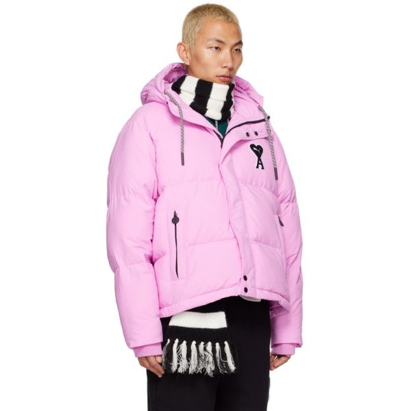  AMI Paris Pink Puma 에디트 Edition Puffer Jacket 222482M178002