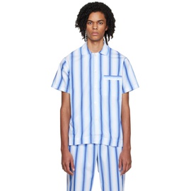 테클라 Tekla Blue Stripe Pyjama Shirt 222482M218004
