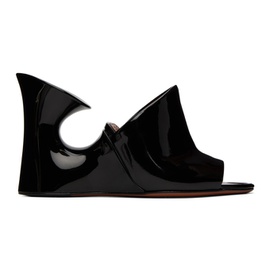 알라이아 ALAIA Black Calfskin Sculpture Heeled Sandals 222483F125005