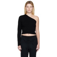 DRAE Black Asymmetric-Sleeve Sweater 222520F096000