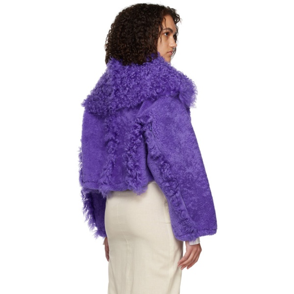  자크뮈스 JACQUEMUS Purple Le Papier La Veste Piloni Shearling Jacket 222553F062002