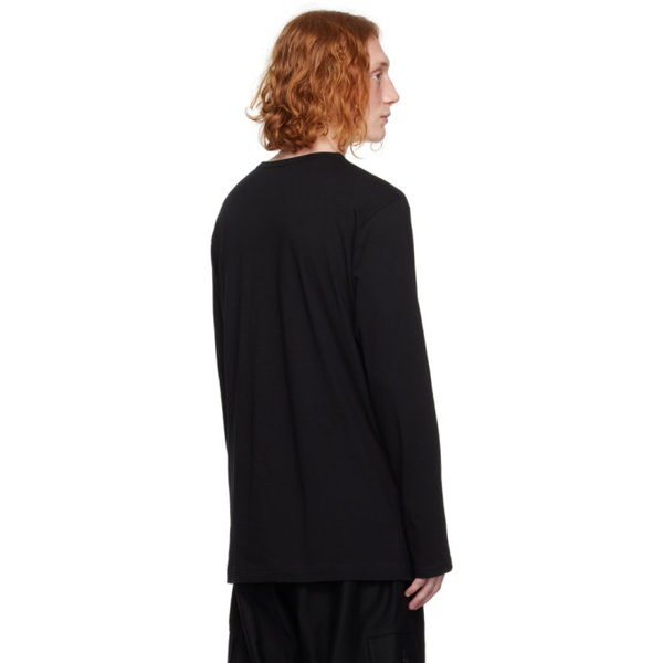  요지 야마모토 YOHJI YAMAMOTO Black Graphic Long Sleeve T-Shirt 222573M213010