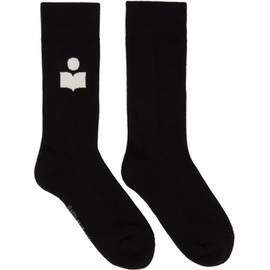 이자벨마랑 Isabel Marant Black Siloki Logo Socks 222600F076001