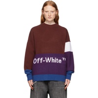 오프화이트 Off-White Burgundy Colorblocked Sweater 222607F096004