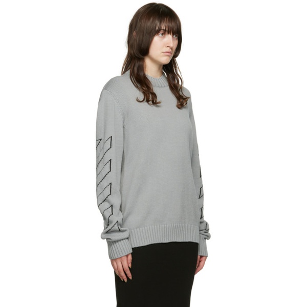  오프화이트 Off-White Gray Diag Sweater 222607F096006