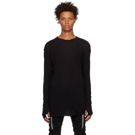 보리스 비잔 사베리 Boris Bidjan Saberi Black Object-Dyed Long Sleeve T-Shirt 222616M213007