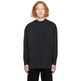 르메르 LEMAIRE Black Asymmetric Shirt 222646M192016