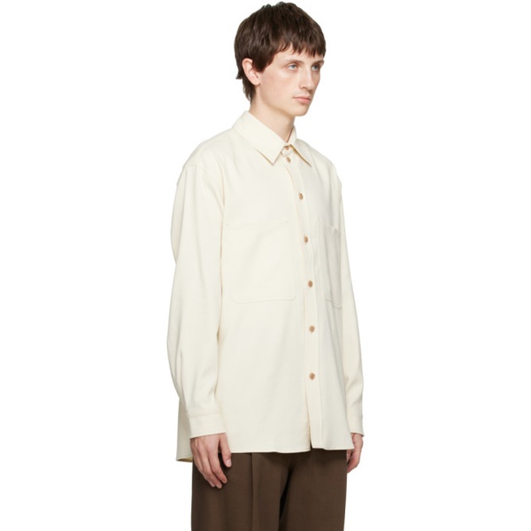  르메르 LEMAIRE 오프화이트 Off-White Straight Collar Shirt 222646M192026