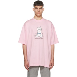 베트멍 VETEMENTS Pink My Milkshake T-Shirt 222669M213020