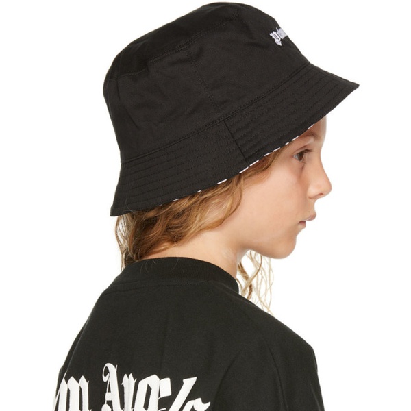  팜엔젤스 Palm Angels Kids Black Embroidered Bucket Hat 222695M713035