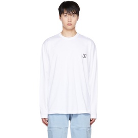 우영미 Wooyoungmi White Embroidered Long-Sleeve T-Shirt 222704M213015