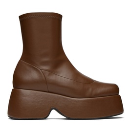 시몬 밀러 Simon Miller Brown Faux-Leather Boots 222708F113005