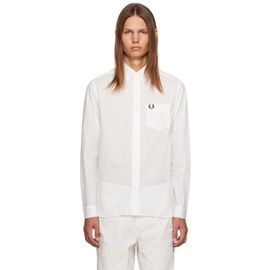 Fred Perry White Embroidered Shirt 222719M192000