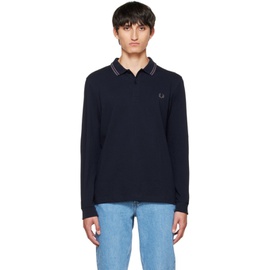 Fred Perry Navy Twin Tipped Long Sleeve Polo 222719M212010