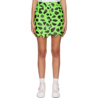 모스키노 Moschino Green The Flintstones 에디트 Edition Leather Miniskirt 222720F090003