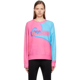 모스키노 Moschino Pink & Blue Projection Print Sweatshirt 222720F098000