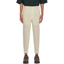 Homme Plisse 이세이 미야케 Issey Miyake Beige Polyester Trousers 222729M191016