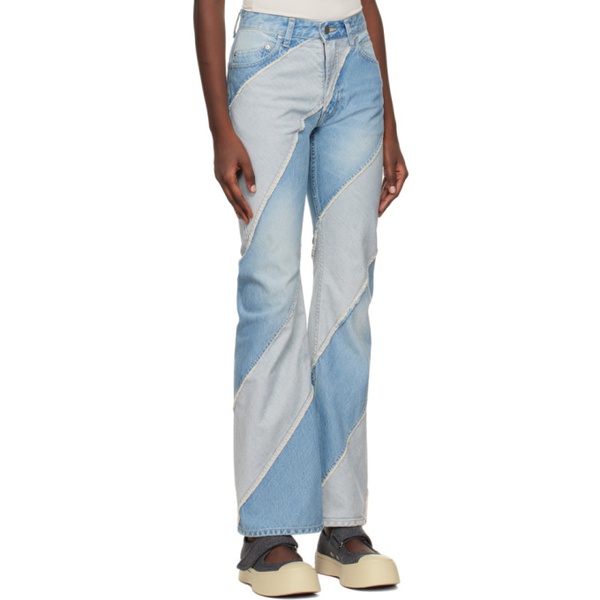  퍼버즈 PERVERZE SSENSE Exclusive Blue Nano Mist Denim-Bias Line Jeans 222771F069009