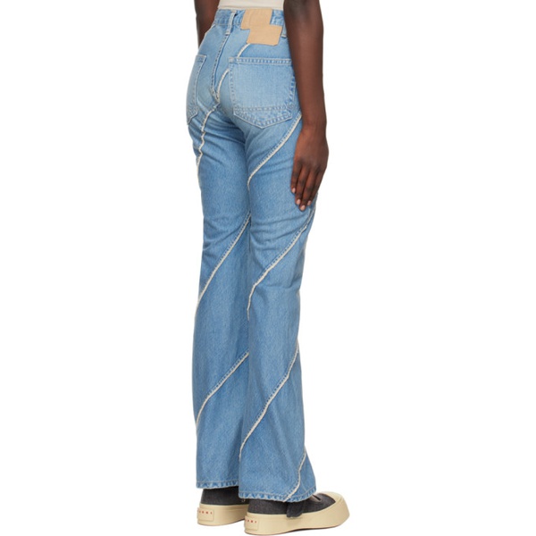  퍼버즈 PERVERZE SSENSE Exclusive Blue Nano Mist Denim-Bias Line Jeans 222771F069011