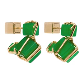 보테가 베네타 Bottega Veneta Gold & Green Jade Earrings 222798F022014