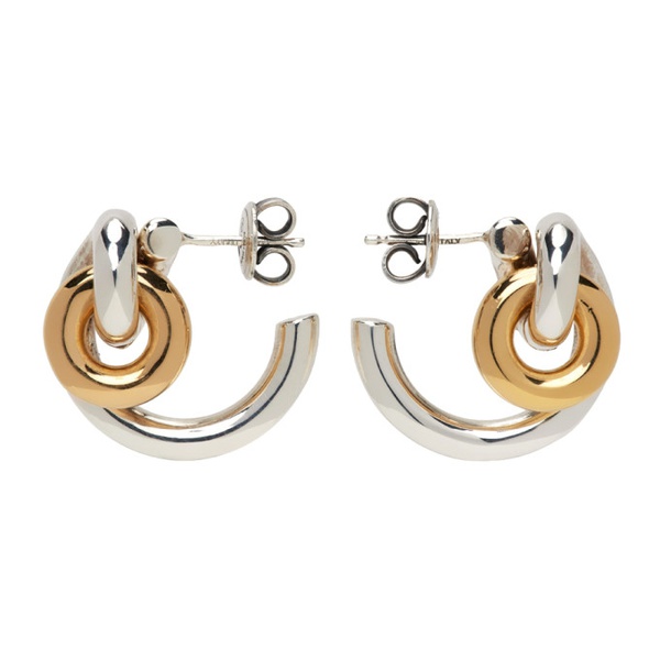 보테가베네타 보테가 베네타 Bottega Veneta Silver & Gold Loop Earrings 222798F022026