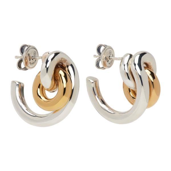 보테가베네타 보테가 베네타 Bottega Veneta Silver & Gold Loop Earrings 222798F022026