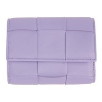 보테가 베네타 Bottega Veneta Purple Leather Trifold Wallet 222798F040005
