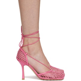 보테가 베네타 Bottega Veneta Pink Stretch Web Heels 222798F122006