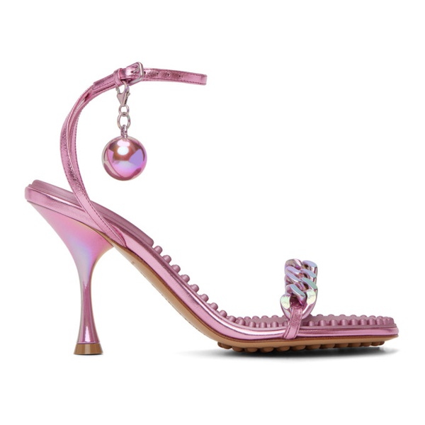 보테가베네타 보테가 베네타 Bottega Veneta Pink Dot Heeled Sandals 222798F125023