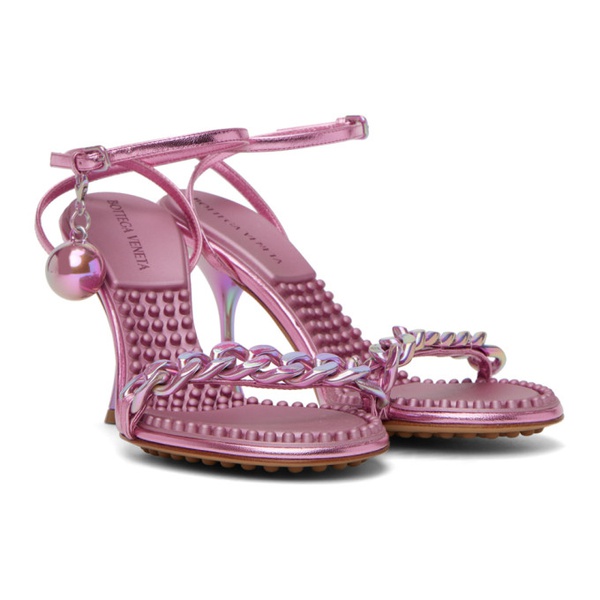 보테가베네타 보테가 베네타 Bottega Veneta Pink Dot Heeled Sandals 222798F125023