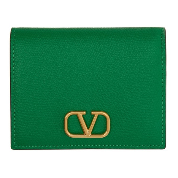  발렌티노 Valentino Garavani Green Compact VLogo Signature Wallet 222807F040005
