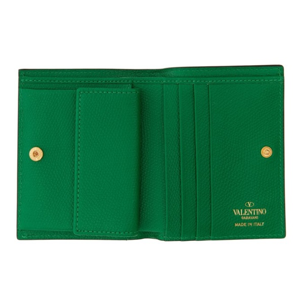  발렌티노 Valentino Garavani Green Compact VLogo Signature Wallet 222807F040005