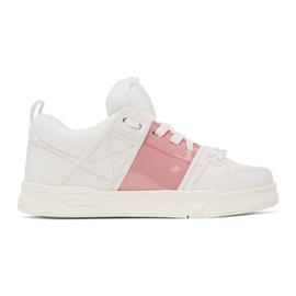 발렌티노 Valentino Garavani White & Pink Open Skate Sneakers 222807F128008