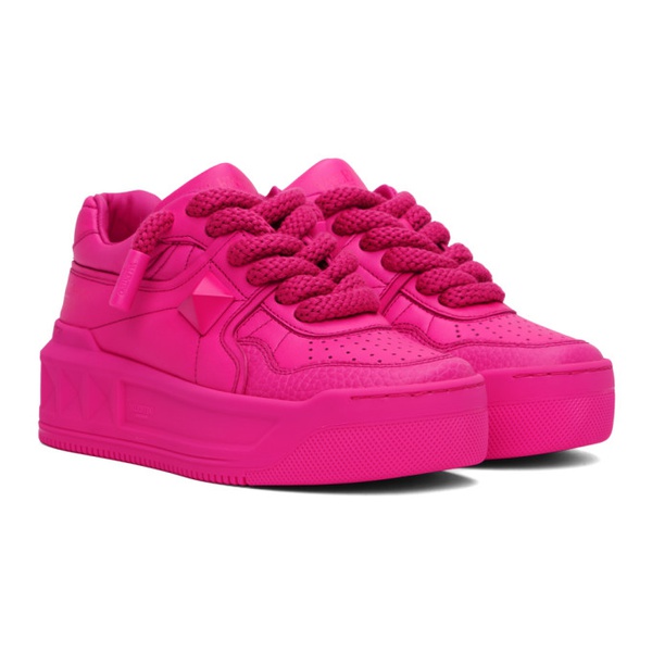 발렌티노 Valentino Garavani Pink One Stud Sneakers 222807F128022