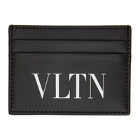 발렌티노 Valentino Garavani Black VLTN Card Holder 222807M163000