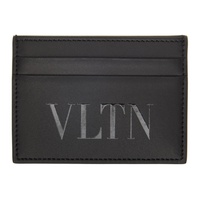 발렌티노 Valentino Garavani Black VLTN Card Holder 222807M163004