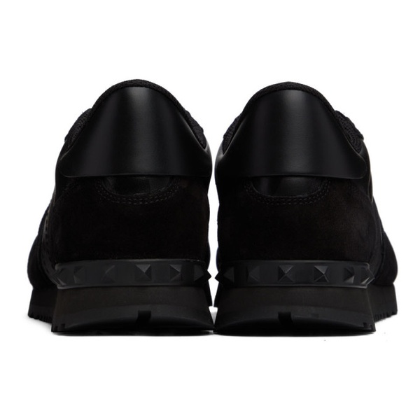  발렌티노 Valentino Garavani Black Rockrunner Low-Top Sneakers 222807M237000