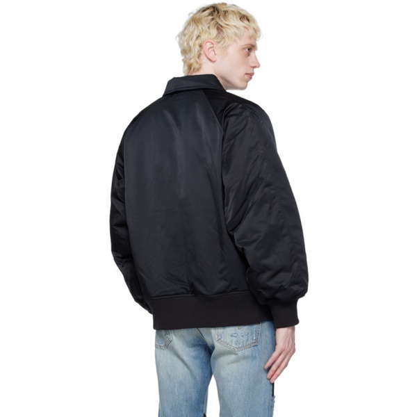 캘빈클라인 Calvin Klein Black Spread Collar Bomber Jacket 222824M175000