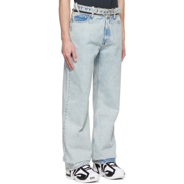  와이프로젝트 Y/Project Blue Y-Belt Jeans 222893M186019
