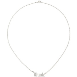 루드 Rhude Silver Logo Necklace 222923F023000
