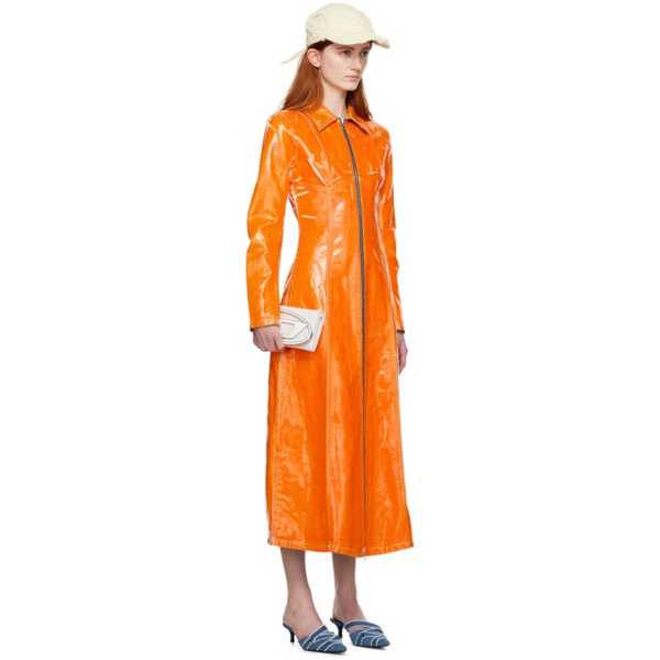 디젤 디젤 Diesel Orange De-Luis-Fsc Denim Maxi Dress 231001F055006
