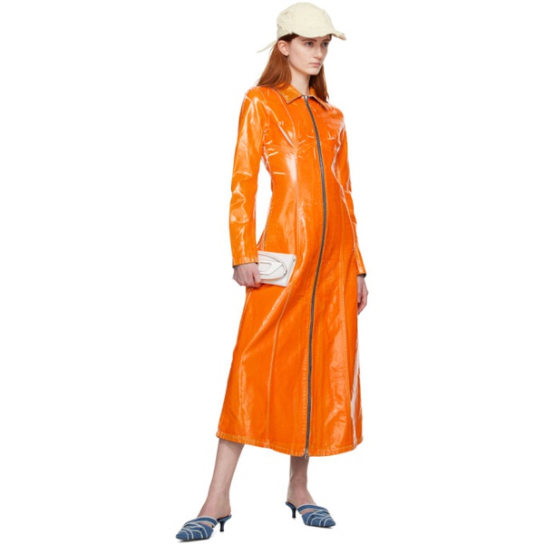 디젤 디젤 Diesel Orange De-Luis-Fsc Denim Maxi Dress 231001F055006