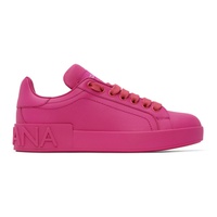 Dolce&Gabbana Pink Portofino Sneakers 231003F128010