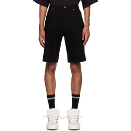 Dolce&Gabbana Black Plaque Denim Shorts 231003M186016