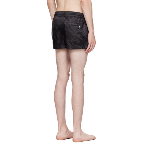  Dolce&Gabbana Black Monogram Swim Shorts 231003M208004