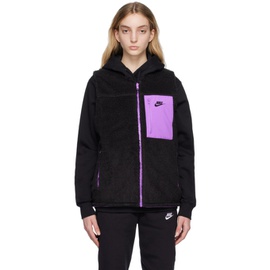 Nike Black & Purple Winter Reversible Vest 231011F068003