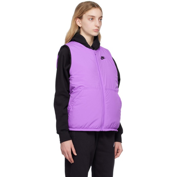 나이키 Nike Black & Purple Winter Reversible Vest 231011F068003