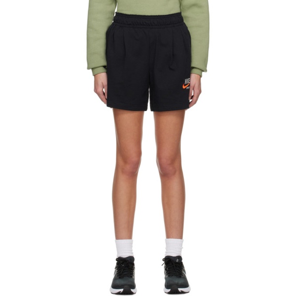 나이키 Nike Black Embroidered Shorts 231011F088016