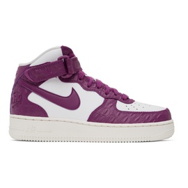 Nike Purple & White Air Force 1 07 Sneakers 231011F127017
